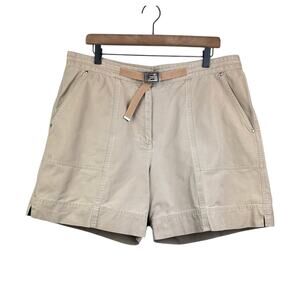 Vtg 90s Lauren Ralph Lauren Khacki Cotton Canvas Belted Outdoor Mom Shorts